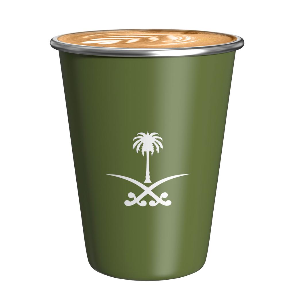 350ML Coffee Mug National Emblem of Saudi Arabia Logo Stainless Steel Water Cup Outdoor Camping Beer Mug for Party Birthday Gift