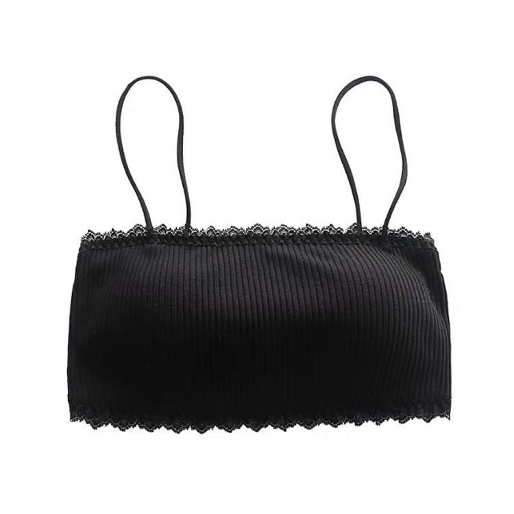 Teenager Mädchen Spitze Tube Top Camisole mit gepolsteter Weste und elegantem Rückendesign