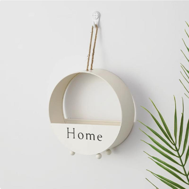 1PC Storage Rack Decorative Wall Mounted Hung Iron Modernity Elegant Living Room Stable Structure Functional Simple Artistic