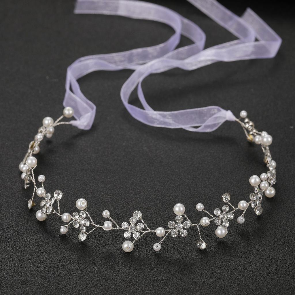 DIEZI Elegant Women Hair Accessories Bridal Headband Crystal Pearl Hairband Head Ornament Ladies New Hair Jewelry For Wedding