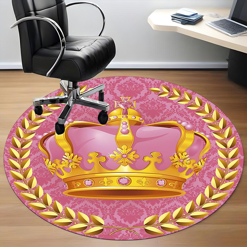 1pc Crown, Royal Chair Carpet for Office - Durable, Ideal for Chair Mats, Stylish & Functional Decorative Rug yy260130056