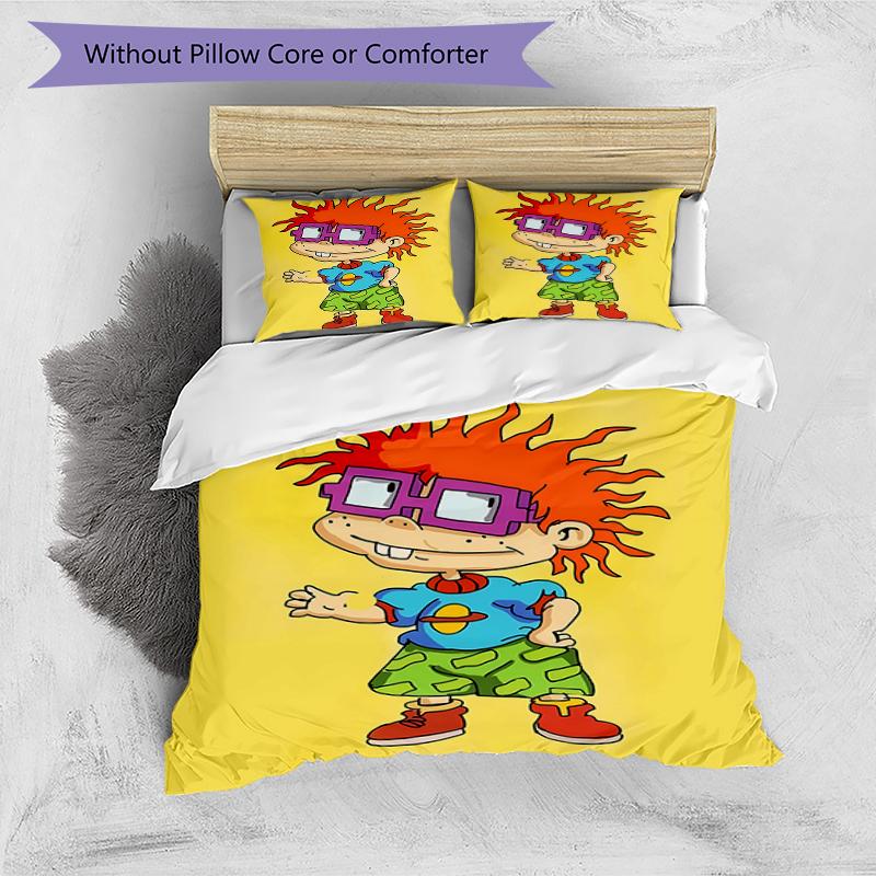 3pcs Rugrats Pattern Bedding Set Duvet Cover Set Includes Duvet Cover &pillowcases, Perfect All Season Bedroom Decoration & Gift