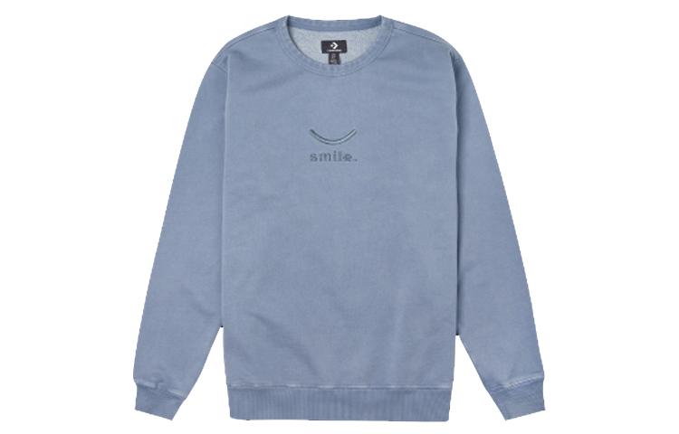 Converse Sweatshirts Men s Blue Crew Neck Moderate Regular 10021572-A02 XXL