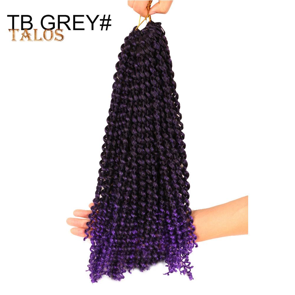 TBH 45cm Twist szydełkowe warkocze Water Wave Curly Falista peruka dla kobiet Syntetyczne przedłużanie włosów