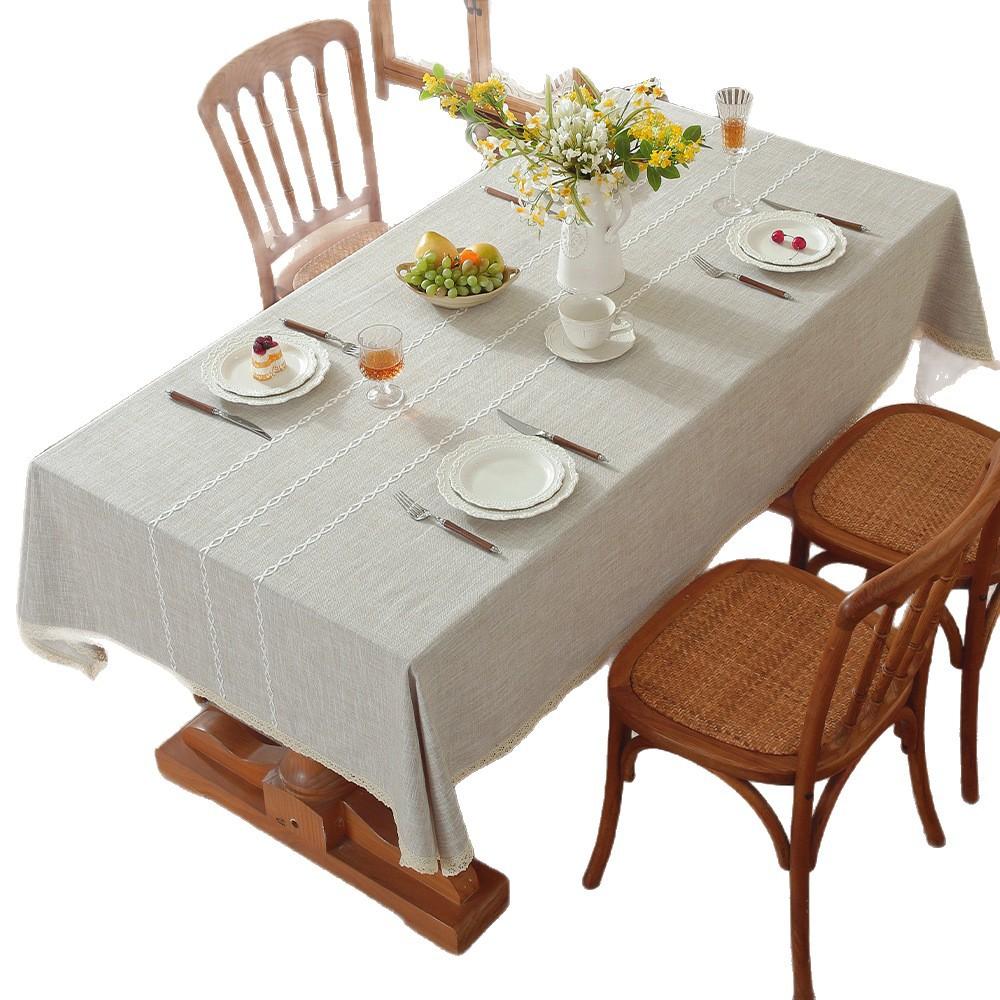 Amazon Popular Thickened Small Fresh Dining Table Cloth Lace Striped Square Cover Towel Home Manufacturer Spot