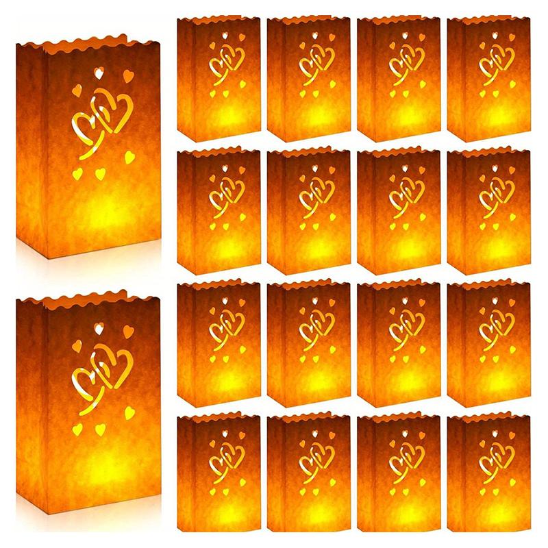 10pcs Hollow Out Halloween Fire-Retardant Candle Bags Parties White Exquisite Multiple Options Available
