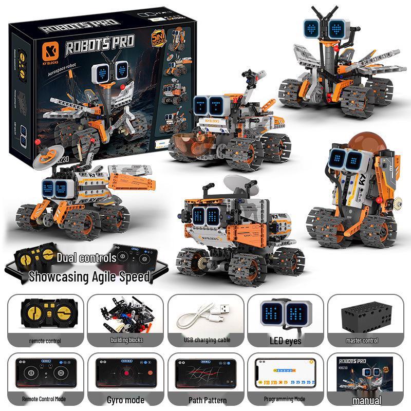 Electric Remote-Control Programming Robot Toy - Compatible with LEGO for Kids' Birthday Gift
