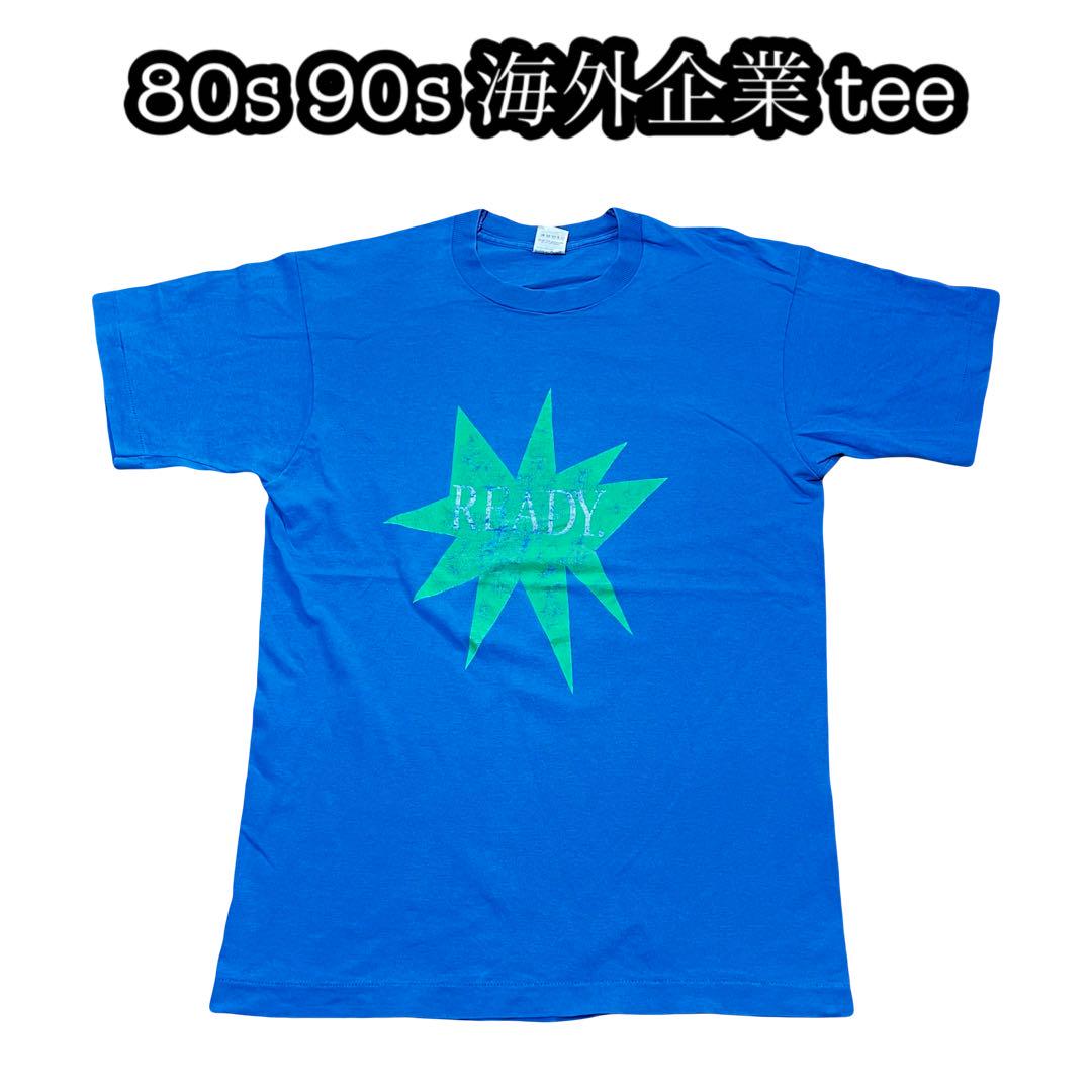 

[USED] 80s/90s OLD USA Made Vintage Overseas Company TEE Blue
