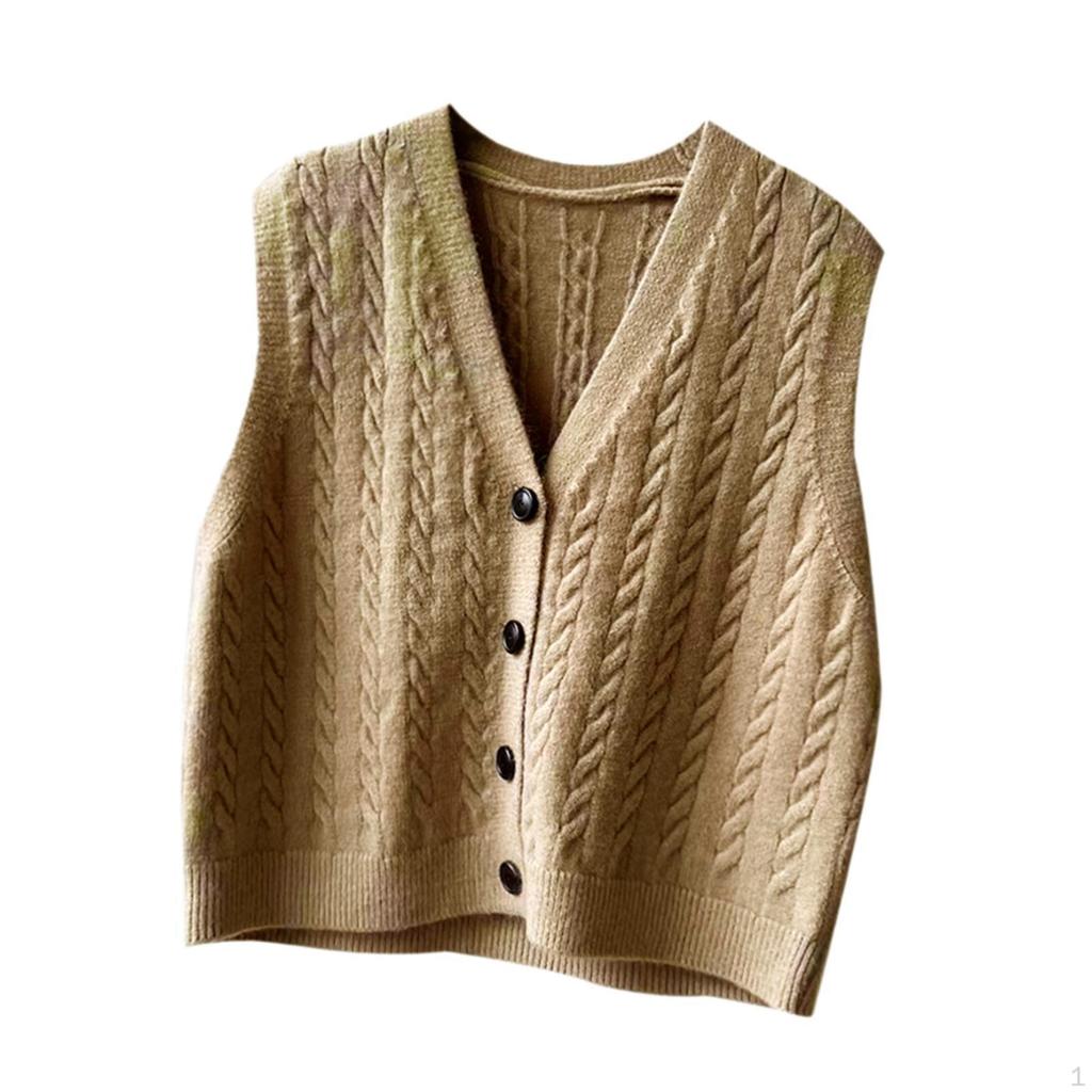 Buttoned Knit Vest Dating Retro Fashion Casual Comfortable Sleeveless