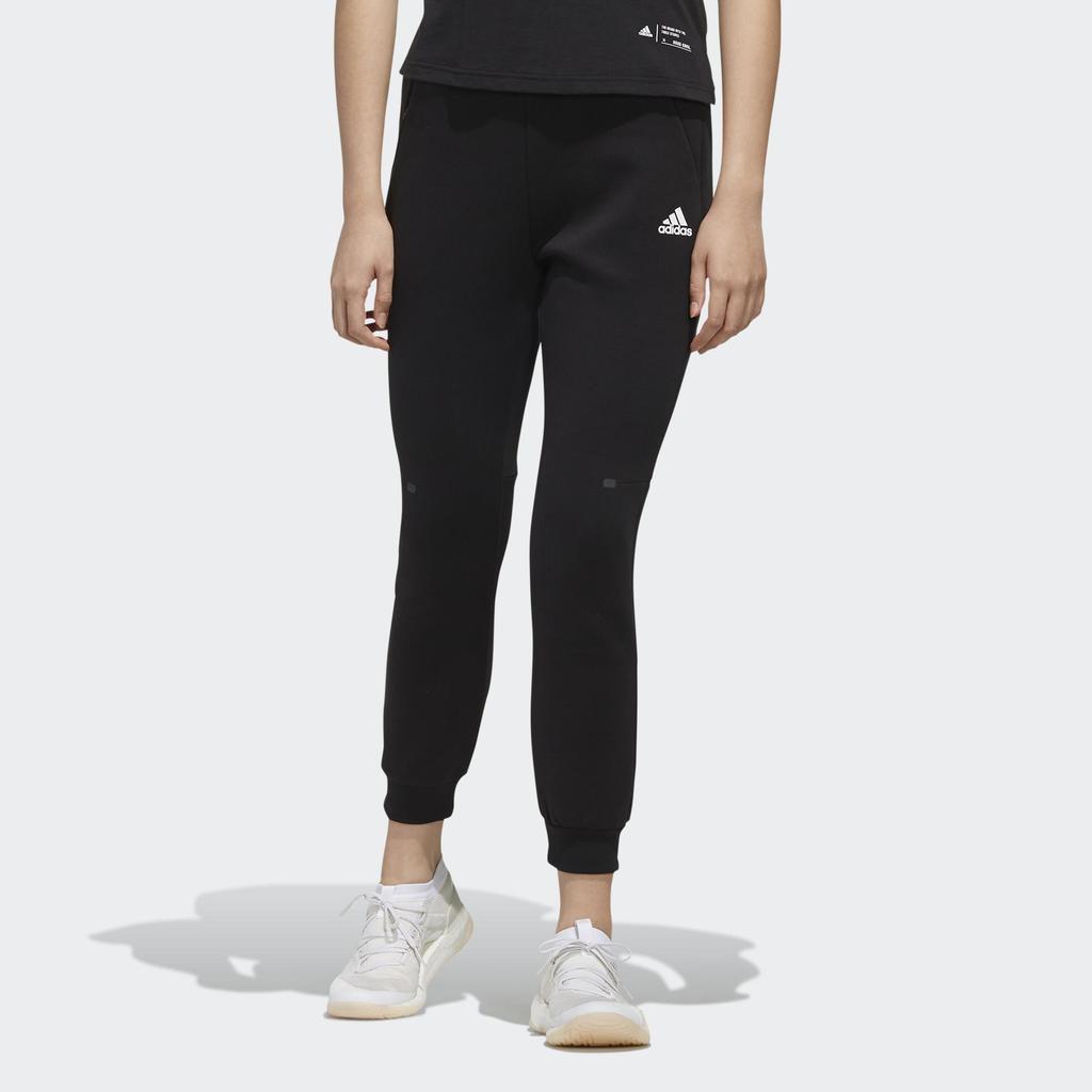 Adidas Logo Casual Sports Knit Joggers Women Bottoms Black FI9279