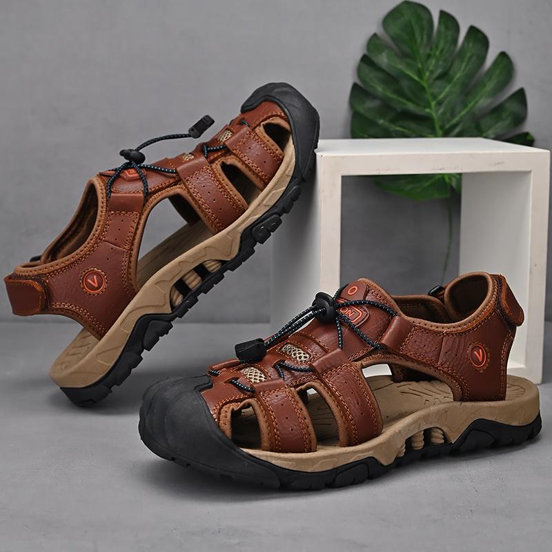 Big Size 38-46 Fashion Summer Beach Shoes for Men Sandals Platform Tênis Masculino Luxus Designer Genuine Leather Free Shipping