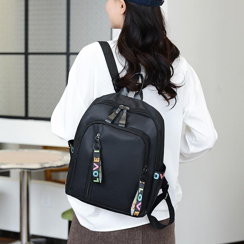 Backpack Ladies Tide Korean Version Nylon Cloth Versatile Fashion Backpack Casual Large Capacity Lightweight Travel Bag