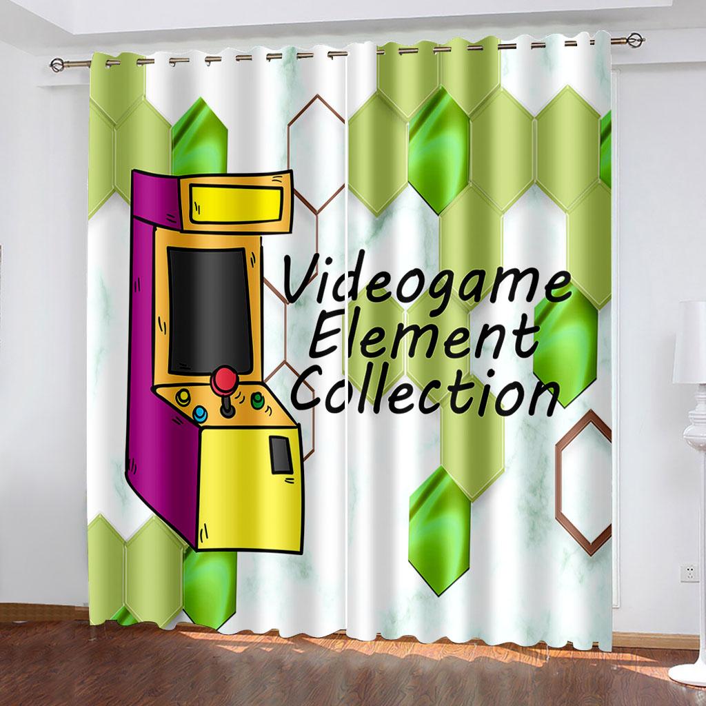 

Детский геймпад Блэкаут шторы Геймер Мальчики Девочки Красочный геймпад Оконные шторы для гостиной Спальни Драпировки Декор W132cm x H160cm&Grommet
