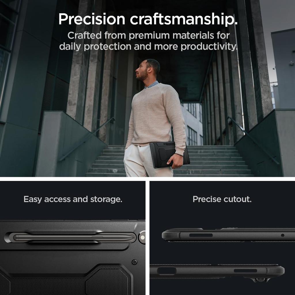 Spigen Galaxy Tab S10 Ultra Case Cover Compatible with Galaxy Tab Shock Absorption Shockproof Stand Drop Shock Absorption Rugged Armor Pro ACS06538