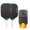 Carbon Fiber Pickleball Paddle Set T700 With Sandblasted Face 2 Paddles 4 Balls 1 Carry Bag Adult Training