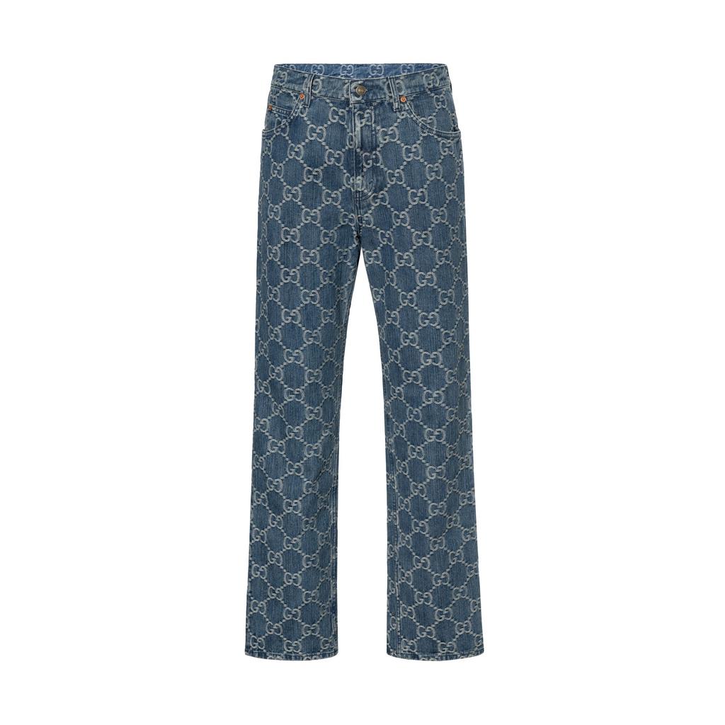 Gucci GG-jacquard Mid-rise Straight-leg Jeans 623953-XDCXD-4632
