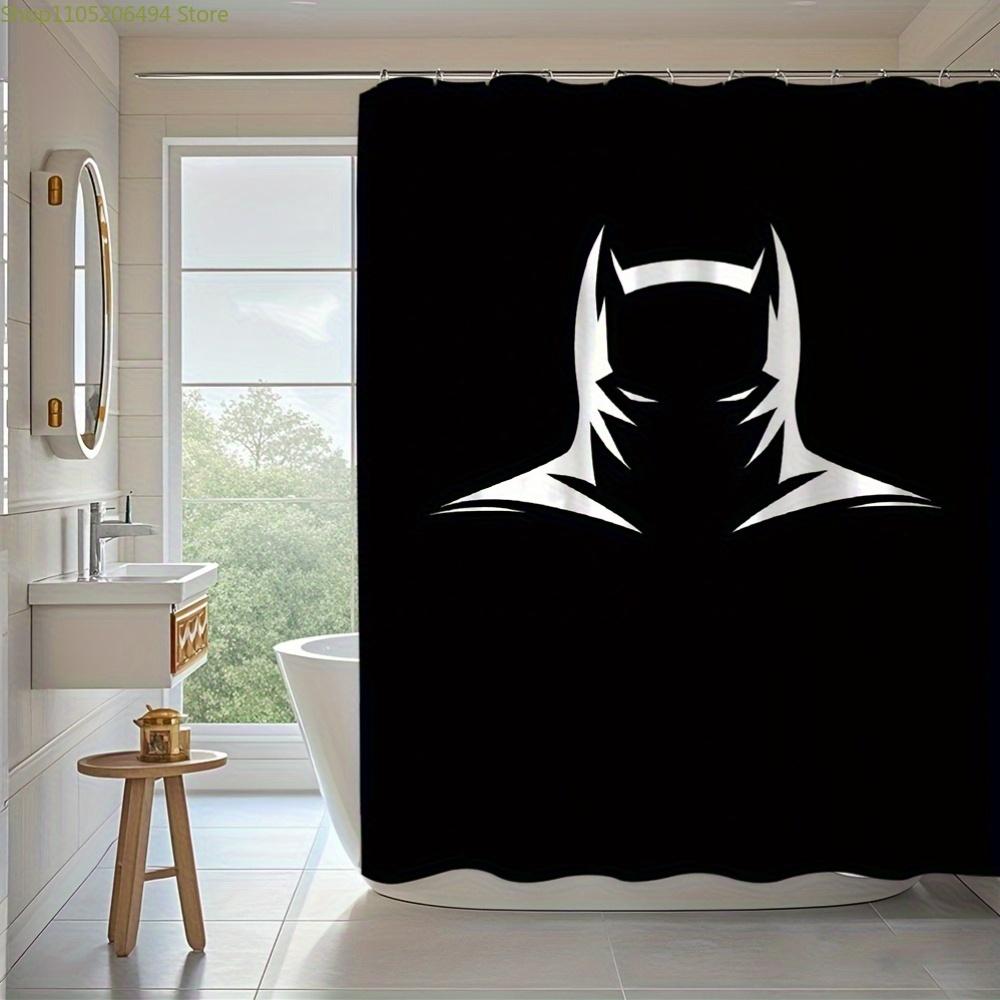 1pc, Warner Bros, Batman Movie Anime Theme Shower Curtain with Hooks, 180.09x180.09 cm, Suitable for Bathroom, Camping, Home D
