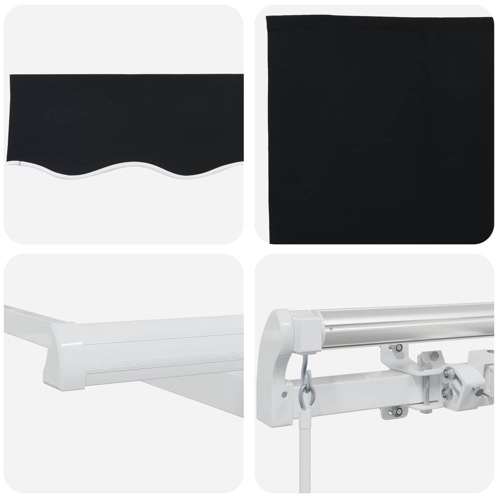 Retractable Awning Black 300 X 250 X 165 Cm