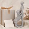 Modern Abstract Man and Dog Statue Desktop Decoration, Resin Pet Lover Gift for Home Office Shelf, Minimalist Human & Puppy Sculpture Figurine for
