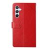 For Samsung Galaxy S25 Case with Wrist Strap Y Shaped Lines Imprint Leather Phone Cover