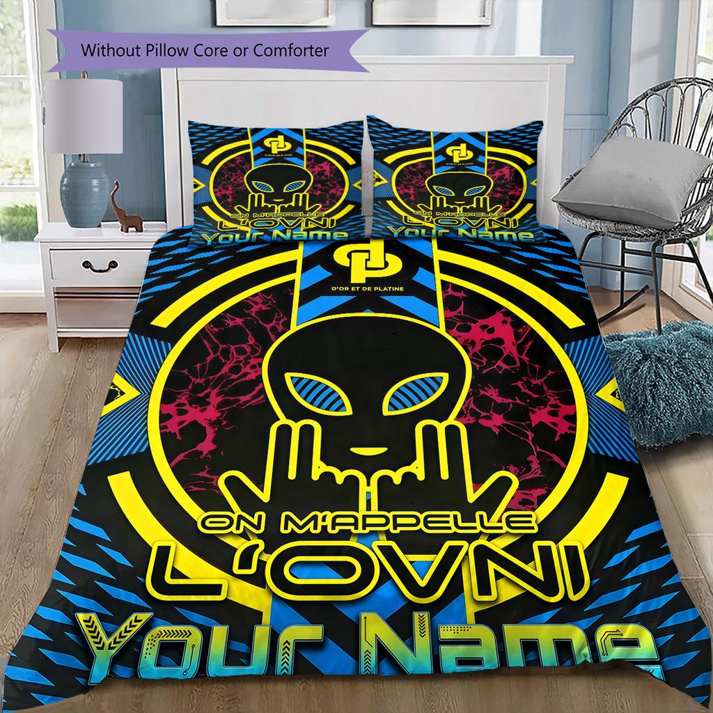 Custom Name JuL C'est Pas Des Lol Bedding,Quilt Set Quilt Cover Pillowcase Home Birthday Gift(1 * duvet cover + 2 * pillowcase, without core) -HE74