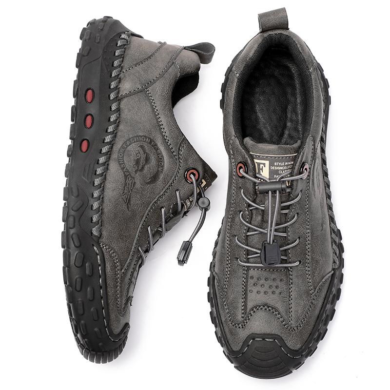 Fashion Men's Leather Casual Shoes Handmade Breathable Board Shoes Breathable Soft Working Shoes