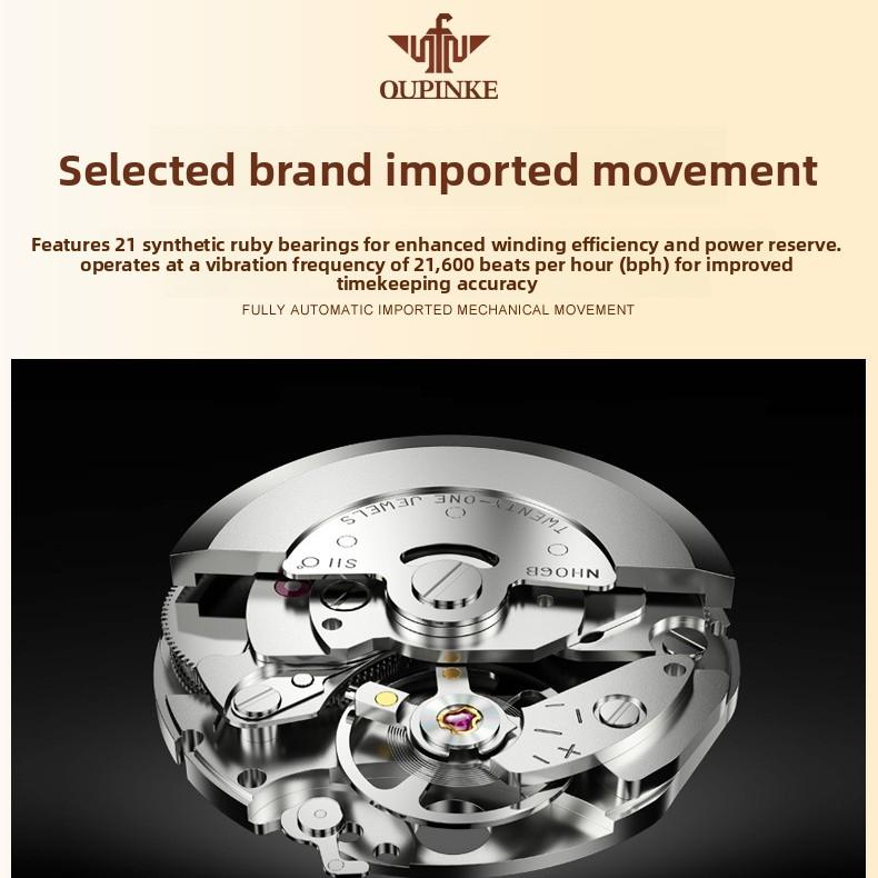 OUPINKE Women's Waterproof, Simple, Fully Automatic Mechanical Watch for Women