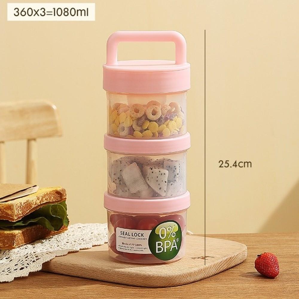 Useful Multi-layer Yogurt Salad Cups with Lid Spoon Leak-proof Food Storage Bento Box Reusable Fruit Salad Cup Picnic