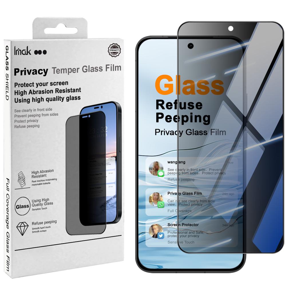 For iQOO 15 Ultra 5G Glass IMAK 3D Curved Privacy Tempered Glass Full Screen Coverage Film