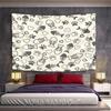 Fish Bones and Paw Prints Pattern Pattern Wall Hanging Tapestry Decorative Tapestry Home Decor for Bedroom and Living Room