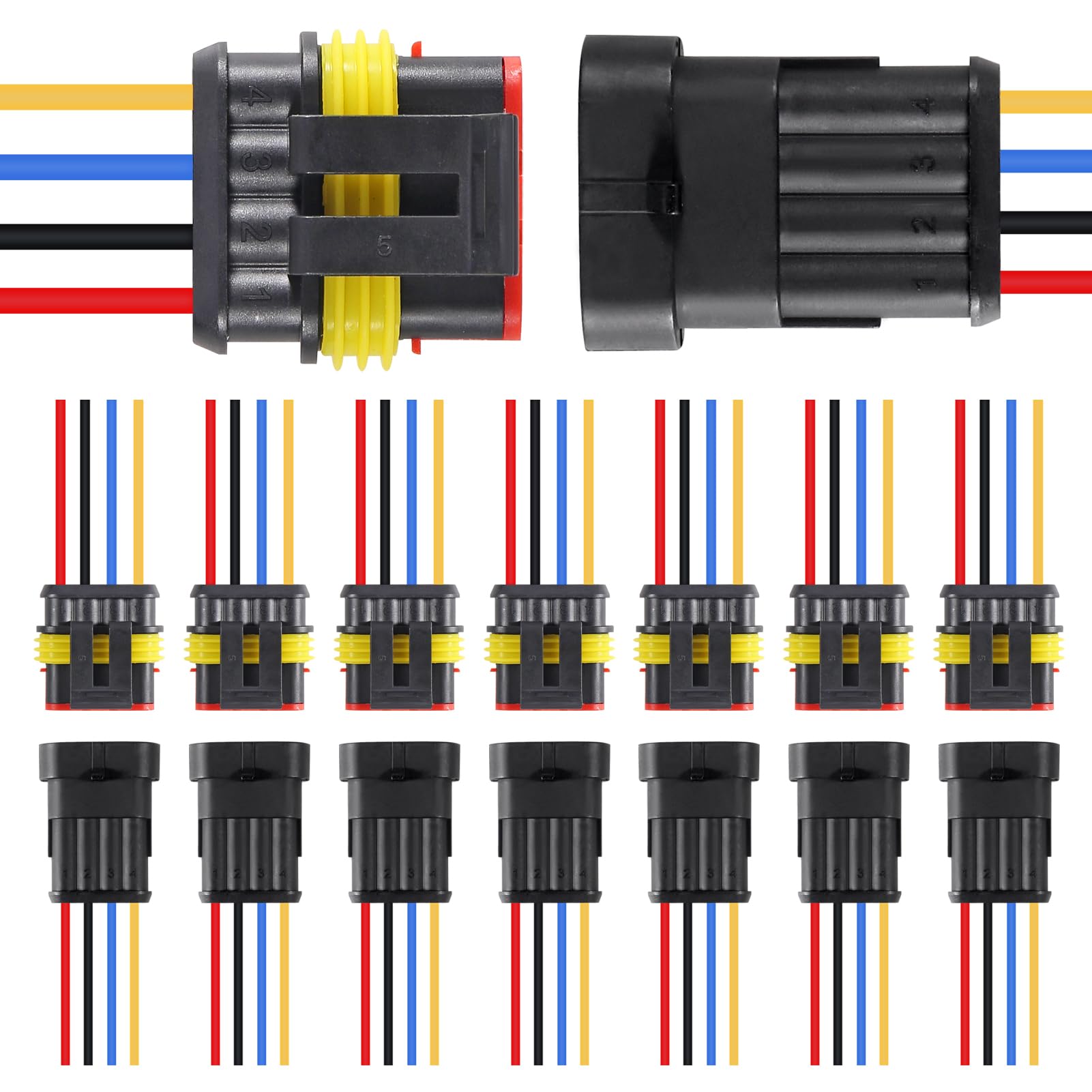 

8 Pairs 4 Pin Connector Waterproof Electrical 4 Pin Plug