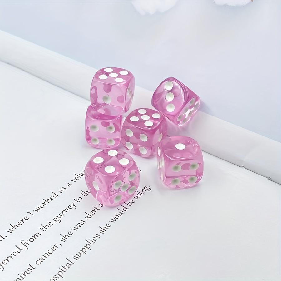 6 szt. Kolekcja 16mm Różowe Kostki do Gry Kolekcja Akcesoria do Gier Planszowych Prezent na Boże Narodzenie Halloween Święto Dziękczynienia