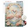 Frameless DIY Pearl Bead Painting Kit Flamingo Couple Pattern Creative Relaxing Craft Canvas Home Decor Adult Gift