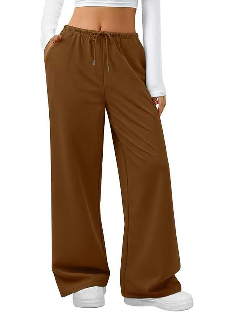 Summer Women's Jogging Pants - Elastic Waist, Solid Color, Plus Size, US Sizes, Drawstring Sweatpants