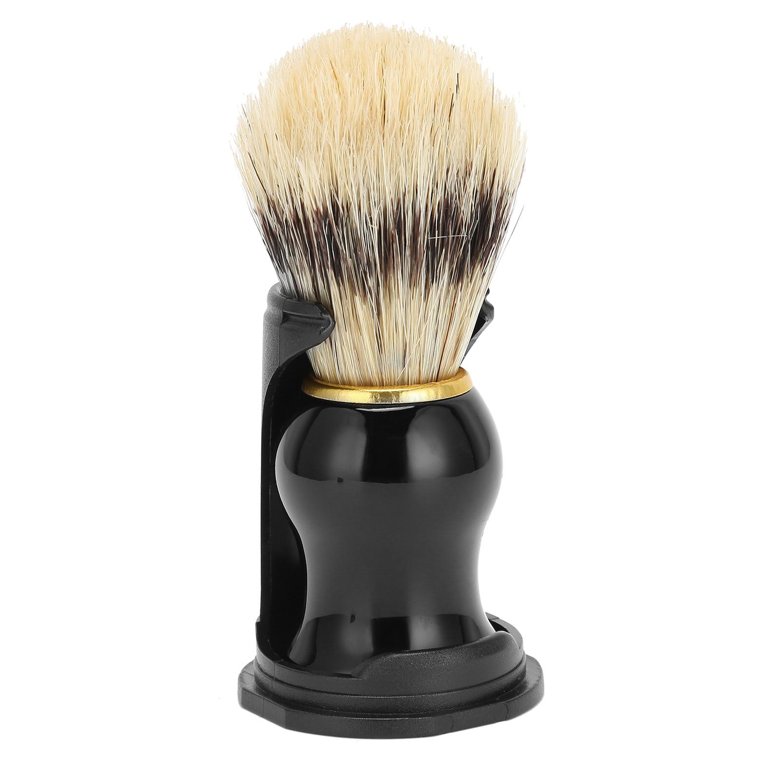 

Мужская кисть для бритья, кисть для очищения лица, мягкая щетина, кисть для бритья с черной подставкой-капельницей