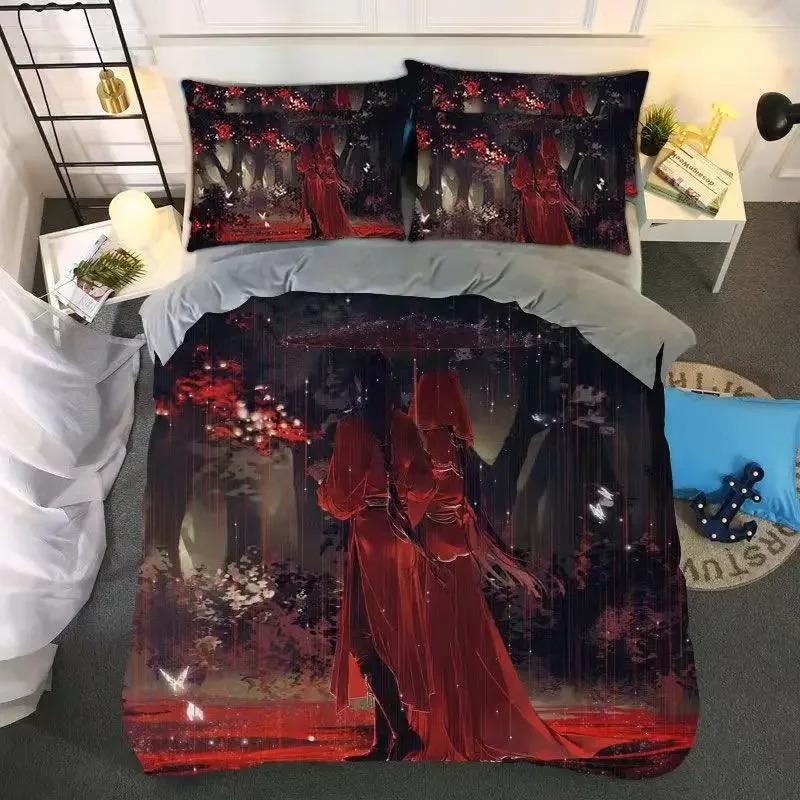 Heaven official’s blessing Duvet cover pillowcase All seasons oversize bed sheet three piece set Full Size Anime