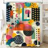 Colorful Patterned Shower Curtain Modern Design for Bathroom Decor Watercolor Print On Polyester Fabric Perfect Gift Idea