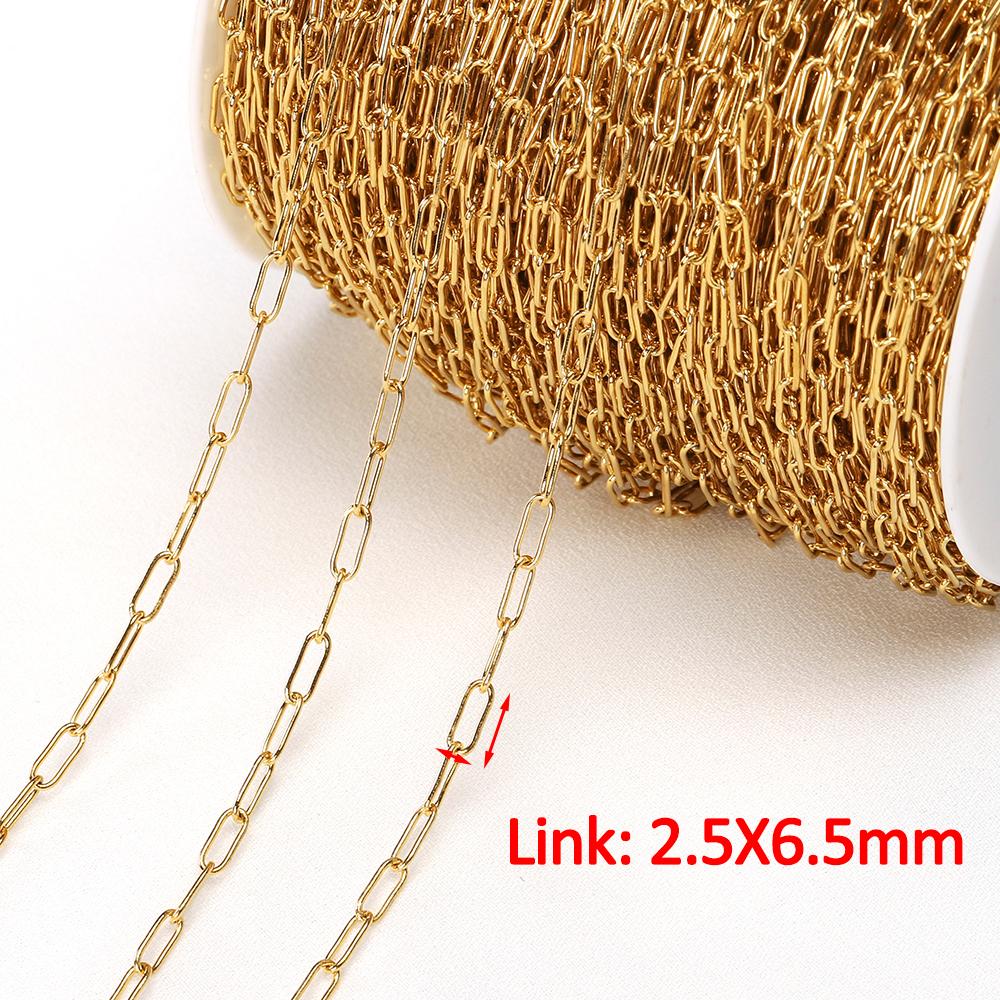 20Meters/Roll 1M No Fade Stainless Steel Chain Multi Sizes Basic Chains for Jewelry Making DIY Bracelet Necklace Chain Wholesale