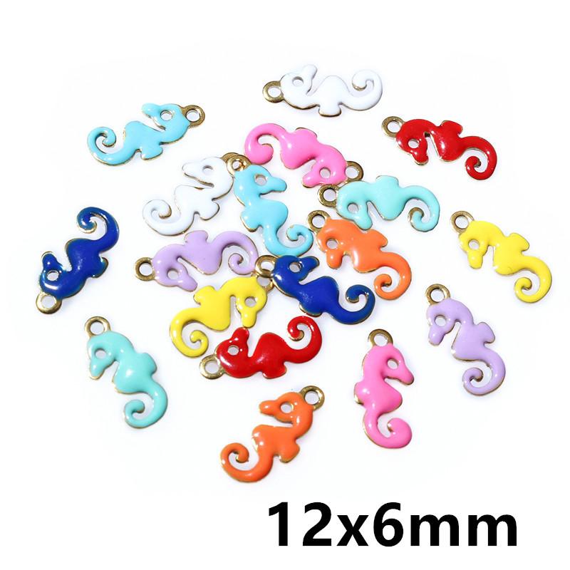 20pcs Random Mix Cute Stainless Steel Enamel Charms Pendant Fish Starfish Flower Evil Eyes DIY Jewelry Making Accessories