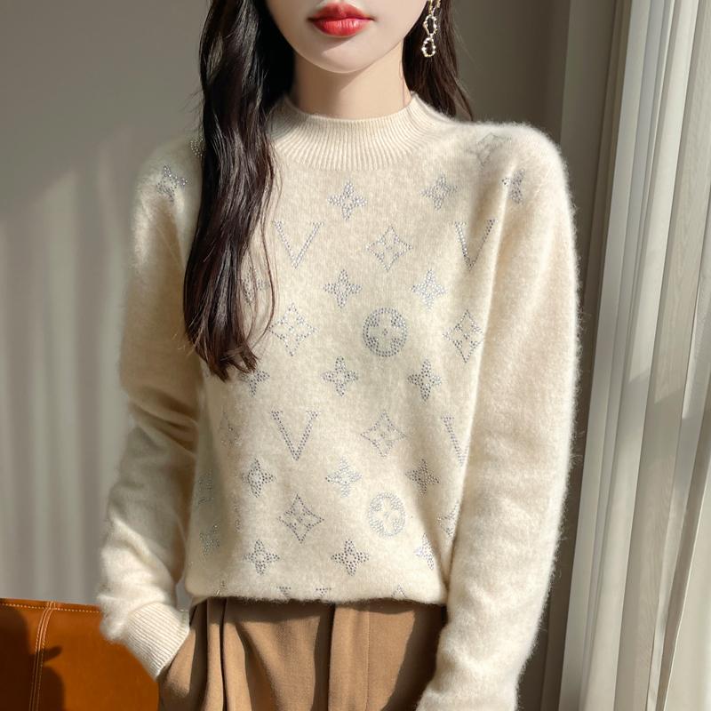 Dámský kašmírový svetr Kašmír Qinghe 30% kašmír 70% vlna podzimní a zimní pulovr hřejivý a módní