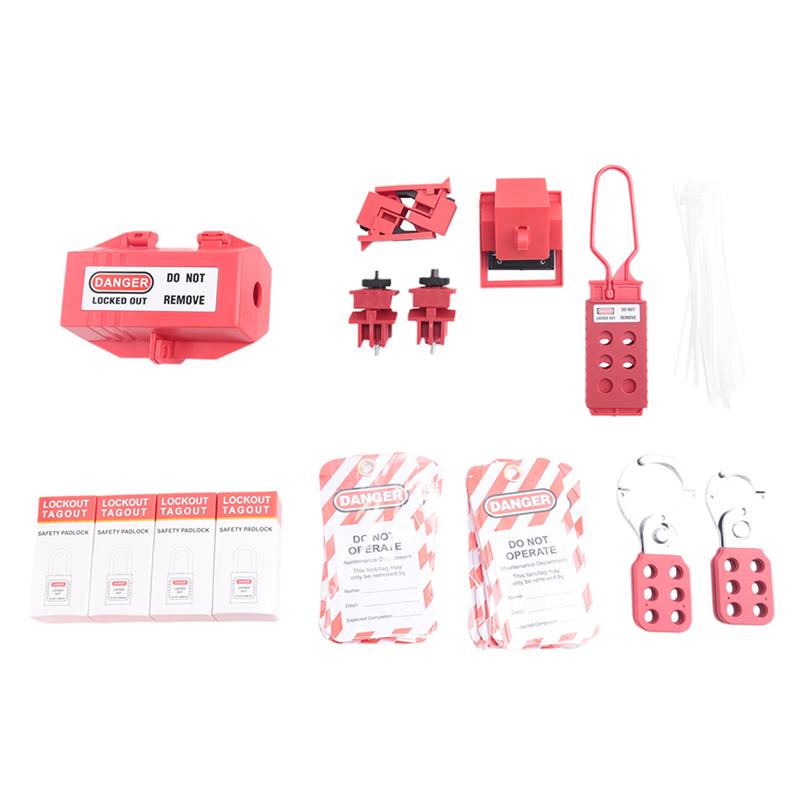 ABNR Electrical Lockout Tag Kit Hasp Set Clamp And Universal Multi-Pole Circuit Breaker Lockout