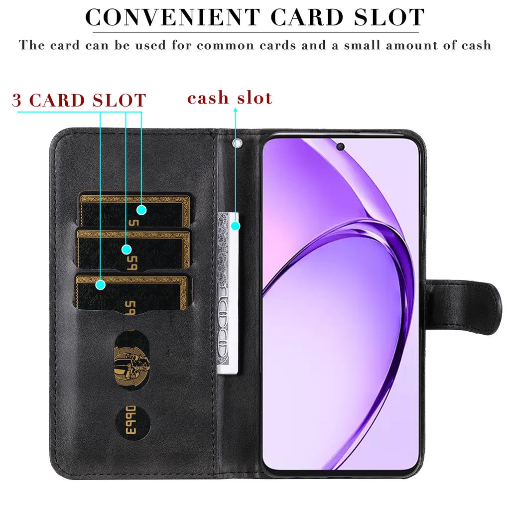 For Oppo A3 Pro (Global) 5G/(India) 5G Case Zipper Wallet Calf Texture PU Leather Phone Cover