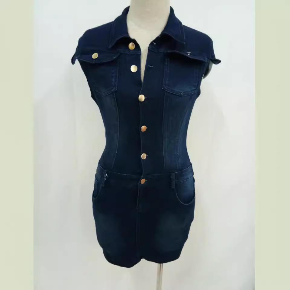 Europe and America Sexy Slimming Denim Bodycon Nightclub Dress