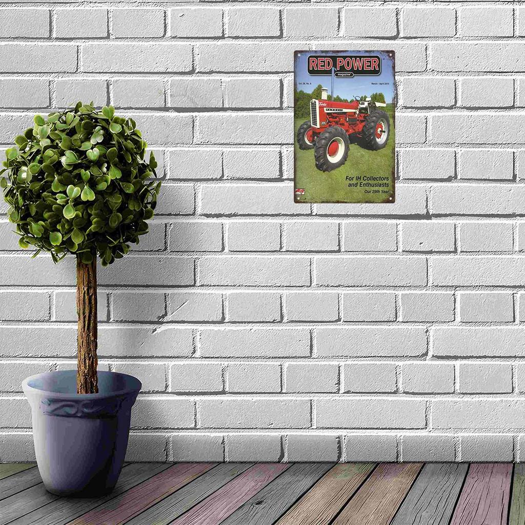 Green Tractor Resting Under a Tree After a Long Day Vintage Metal Wall Sign Decor Poster Frames Garage Living Room