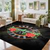 Guns N’ Roses Design Crystal Velvet Rug Soft Decorative Mat for Bedroom Entrance