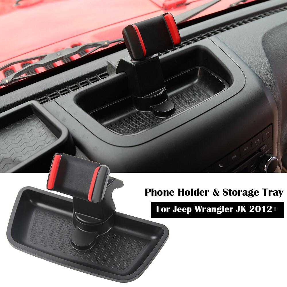 Multi-Mount Dash Phone Holder Bracket Storage Box For Jeep Wrangler JK 2012-2017