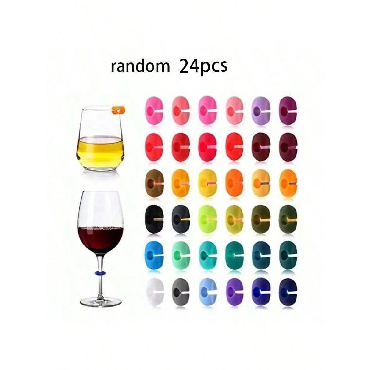 Silicone Wine Glass Markers,Color-Coded Identification Tags for Party Use for Wine,Beer,Cocktail Glasses-Ideal for Home and Bar 7