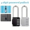 1PC/2PCS Outdoor 4 Digit Long Shackle Waterproof Password Padlock Pad Lock Combination Padlock for School Locker Gym Locker
