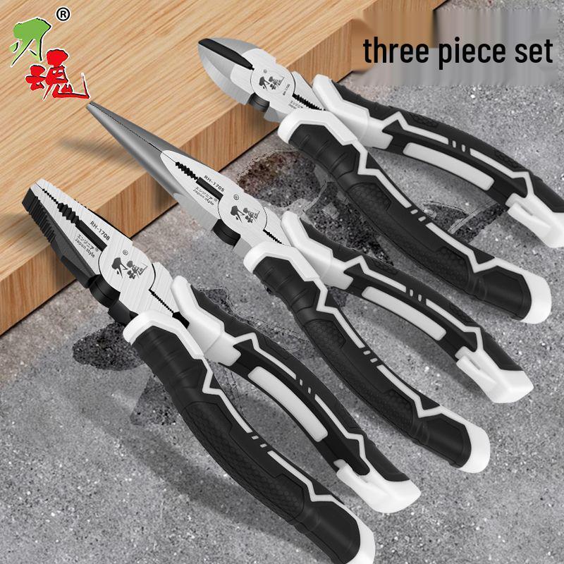 Industrial Grade Multifunctional Steel Wire Diagonal Pliers - Labor-Saving, Electrician's Universal Combination with Pointed Nose