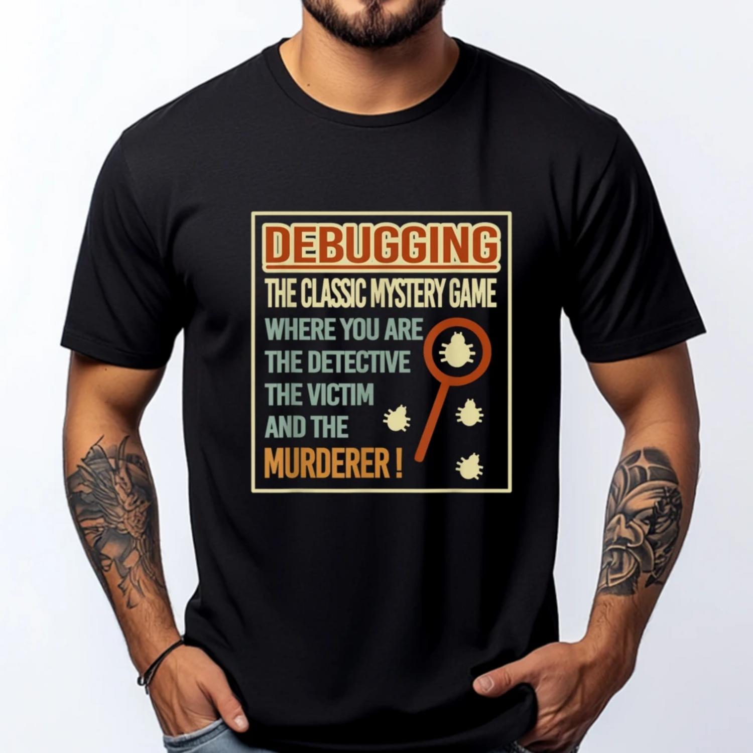 

Retro Debugging Computer Science Programmers Coding Graphic T Shirts Men Oversized T Shirt Men Chinese Style S чёрный